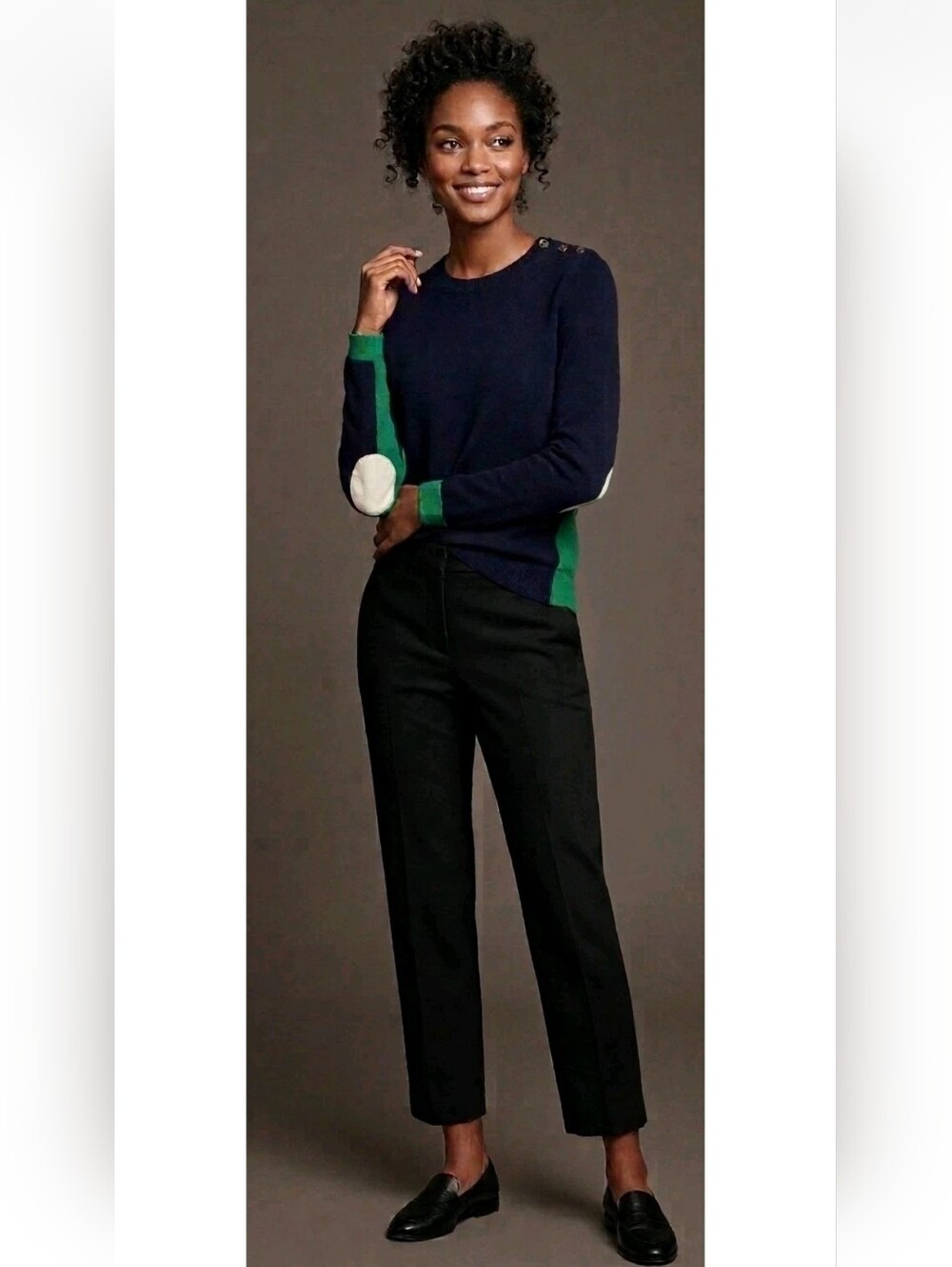 NWT! J.Crew Wool Cashmere Blend Colorblock Elbow Patches Sweater Pullover! S